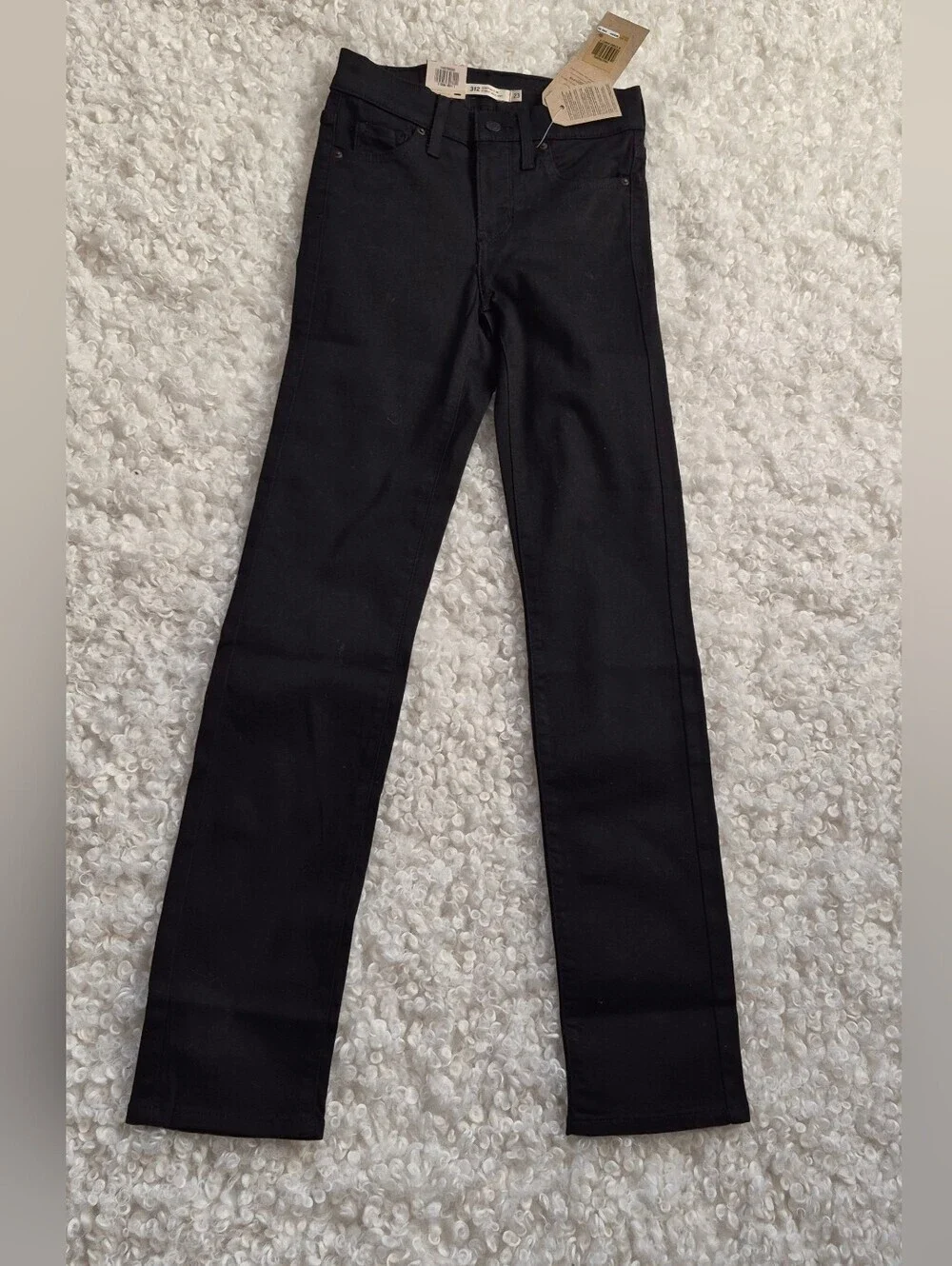 Levi's Women's 312 Shaping Mid Rise Slim Jeans Black Minimalist Classic 23x30 - Picture 8 of 16